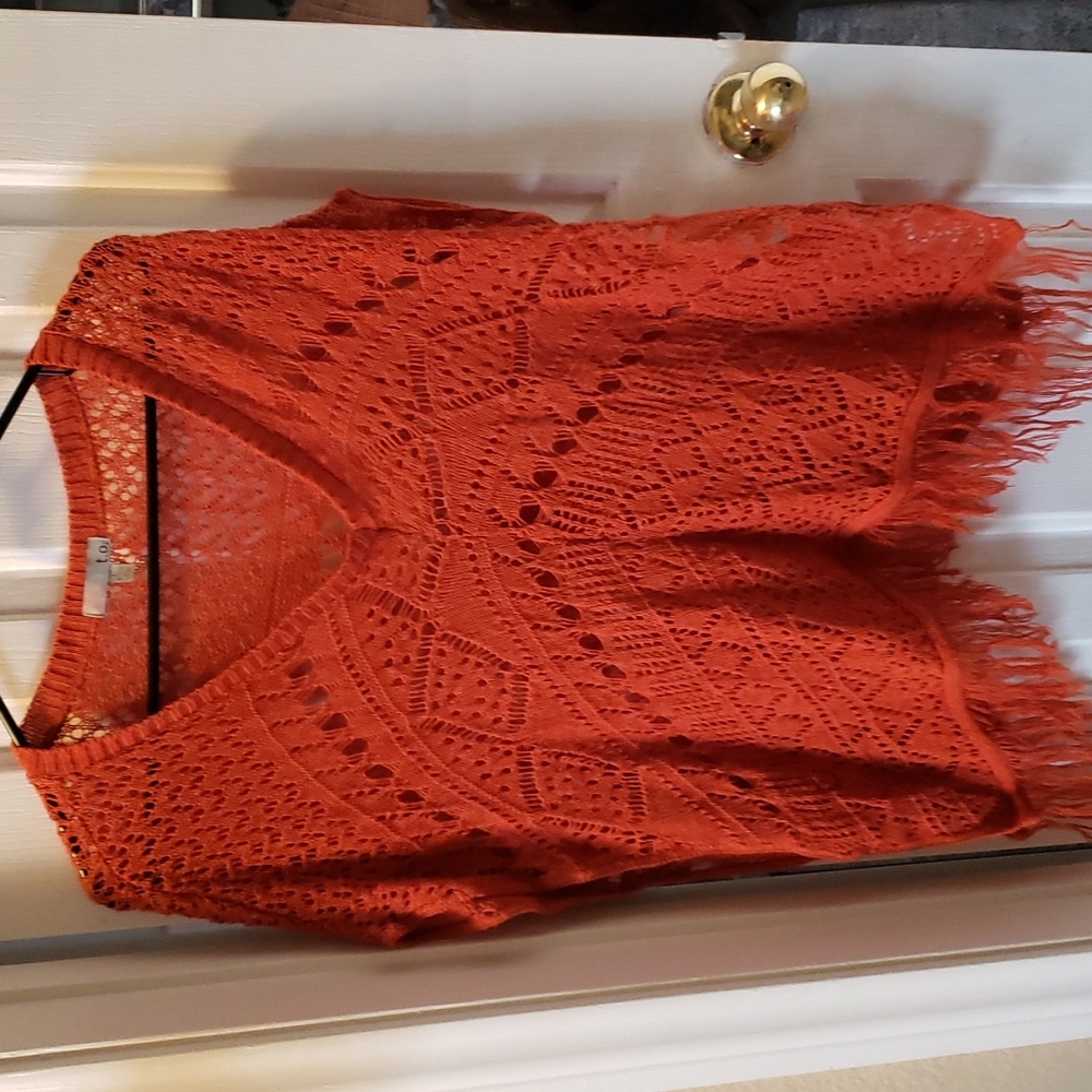 Poncho burnt orange  szL